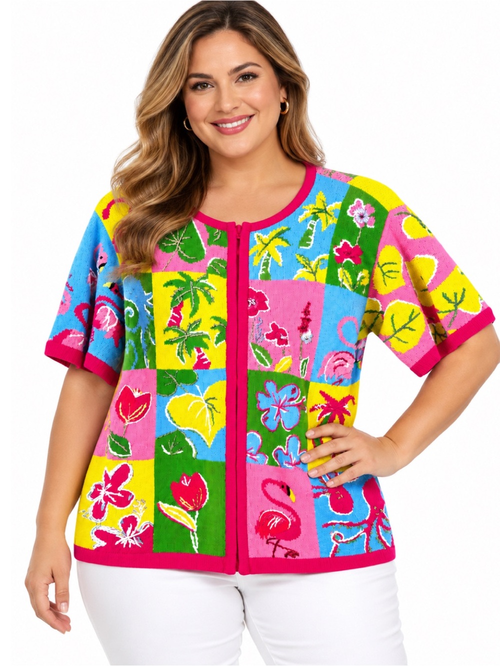 BellePointe Flamingo Short Sleeve Top